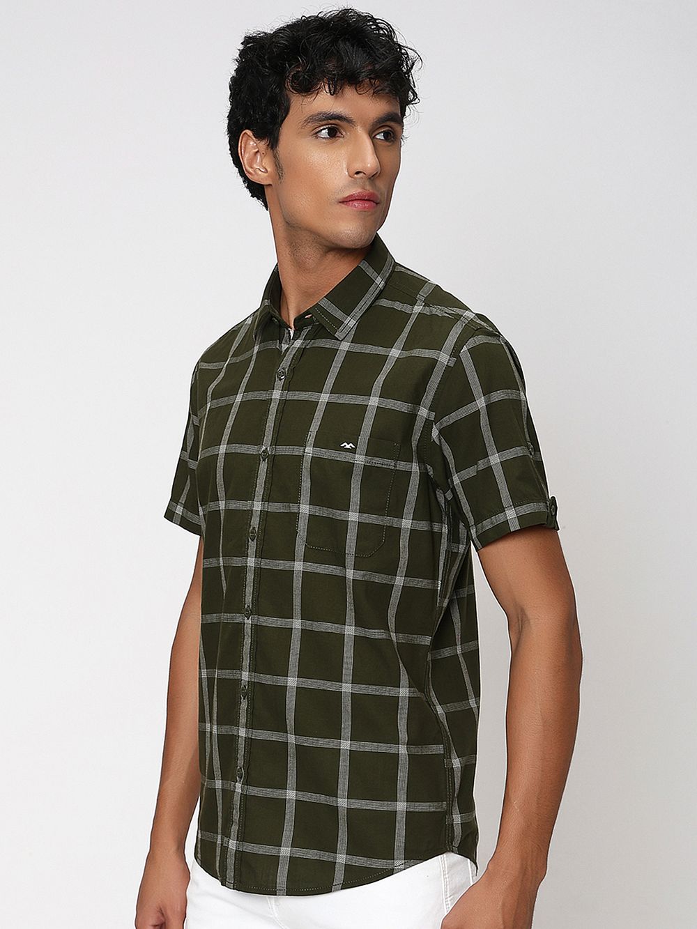 Olive Square Check Shirt 