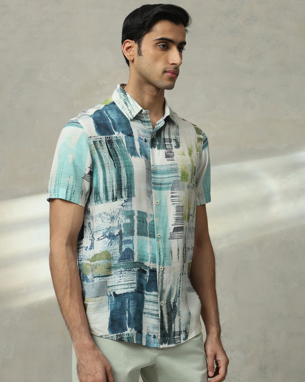 Multicolour Resort Print Slim Fit Casual Shirt