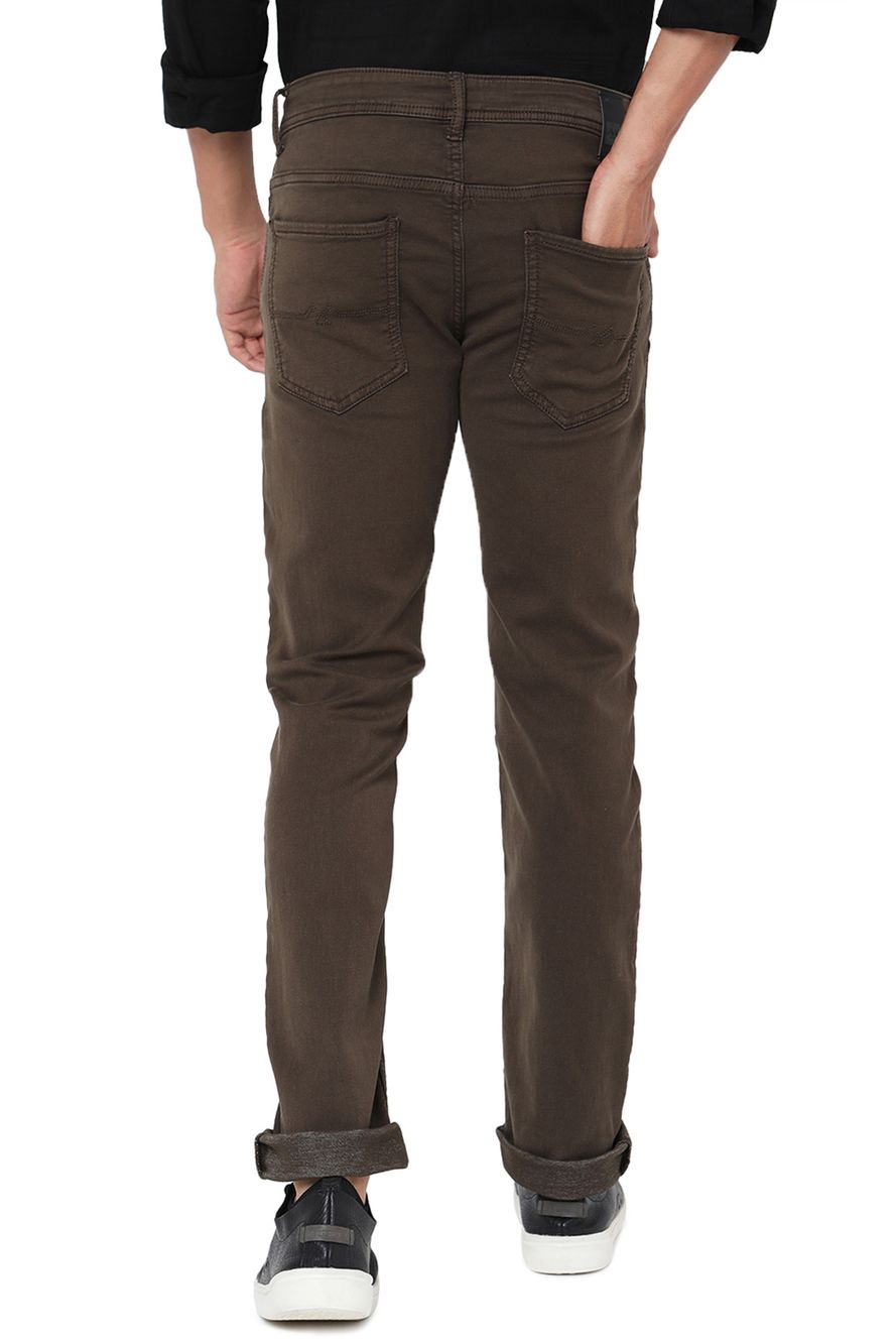 Olive Super Slim Fit Knitted Stretch Jeans