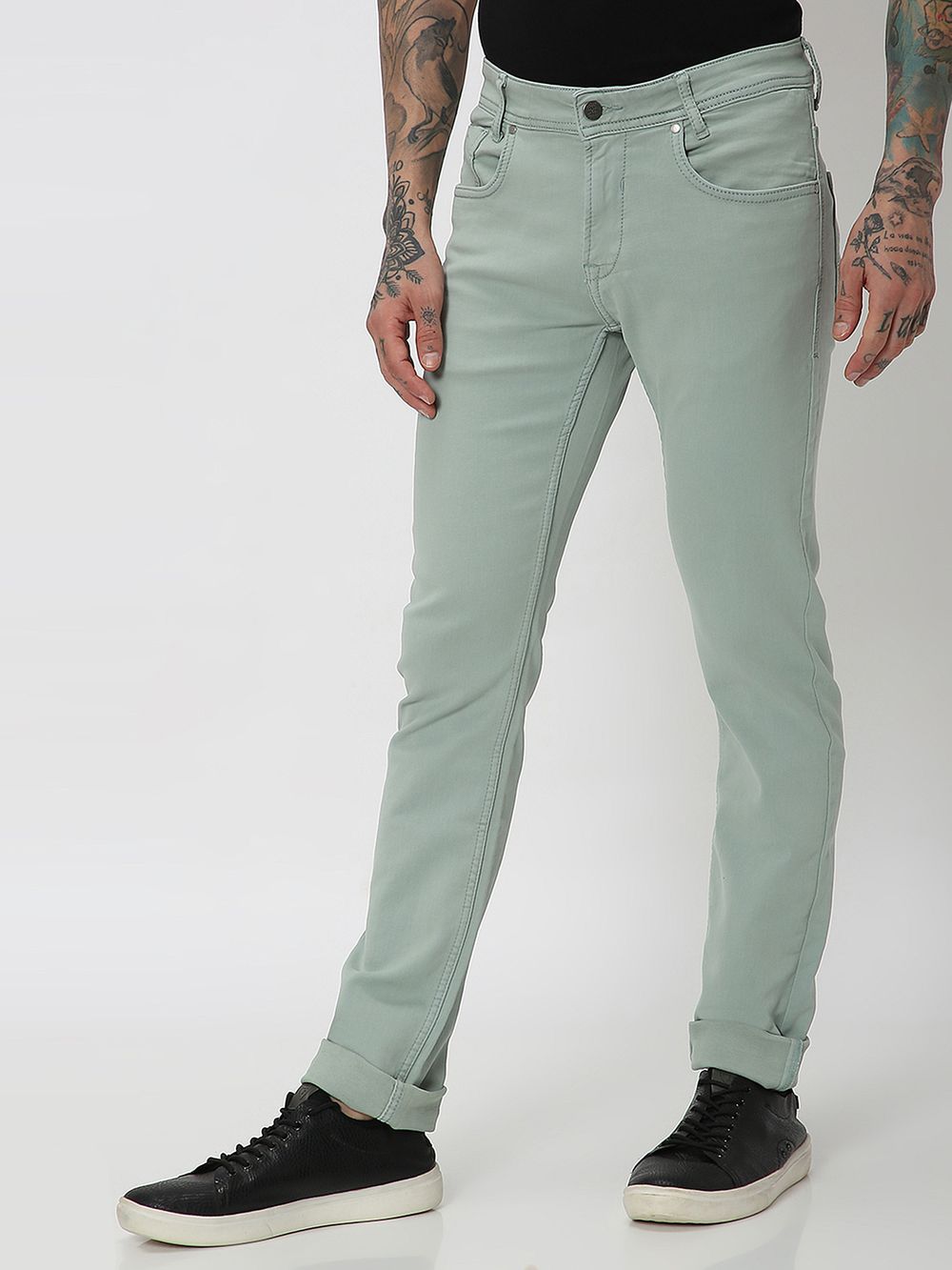 Light Green Super Slim Fit Superstretch Coloured Jeans