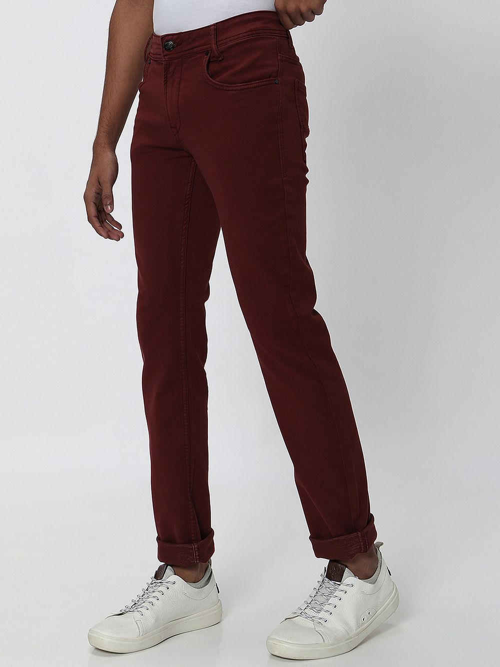 Maroon Super Slim Fit Superstretch Coloured Jeans