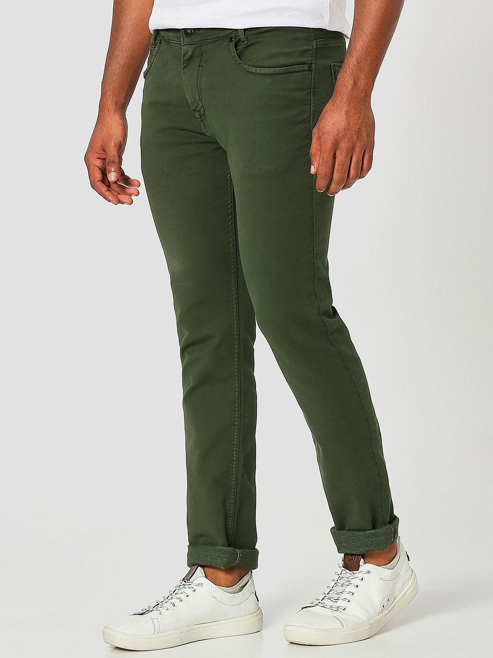 Olive Super Slim Fit Superstretch Coloured Jeans