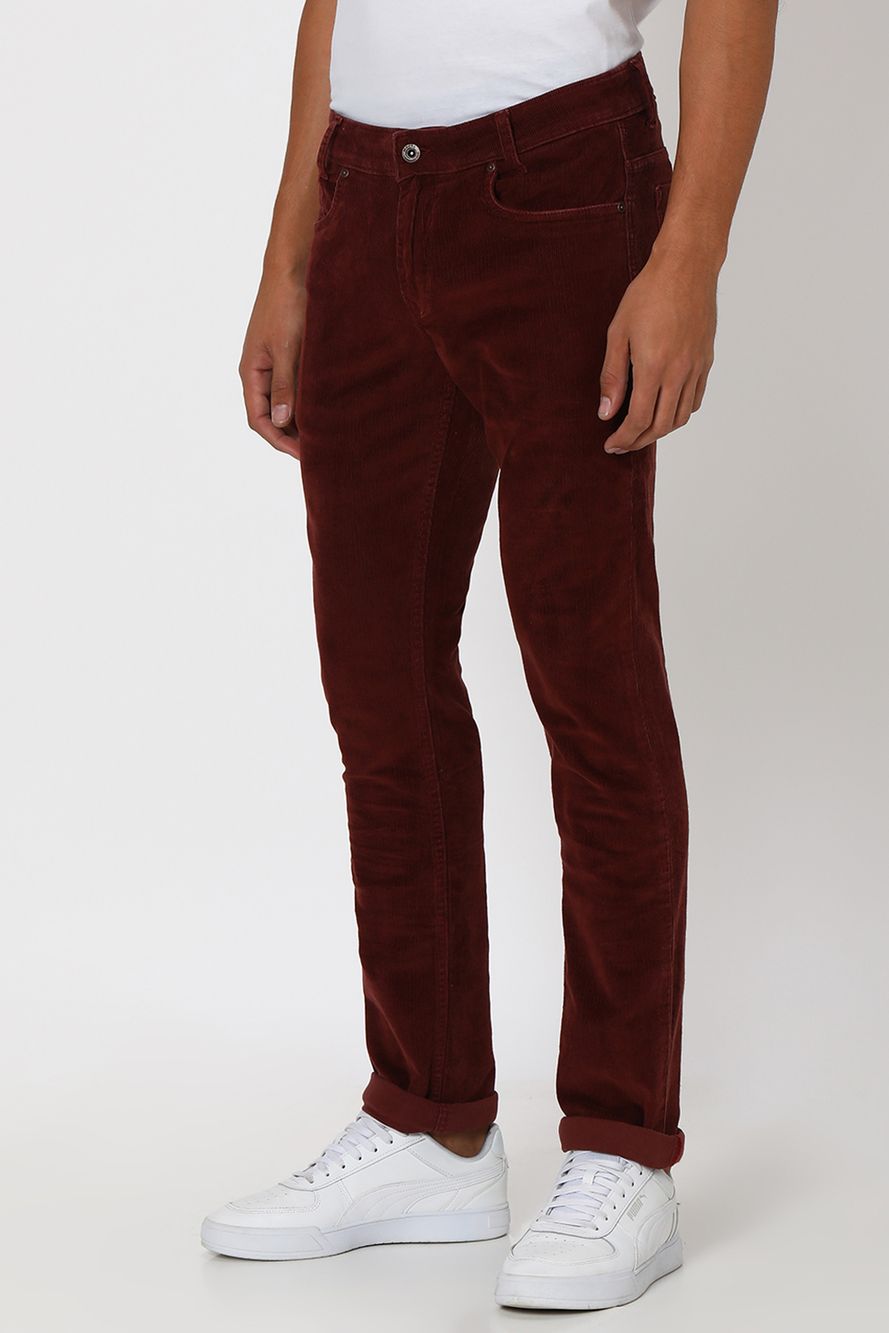 Maroon Super Slim Corduroy Jeans