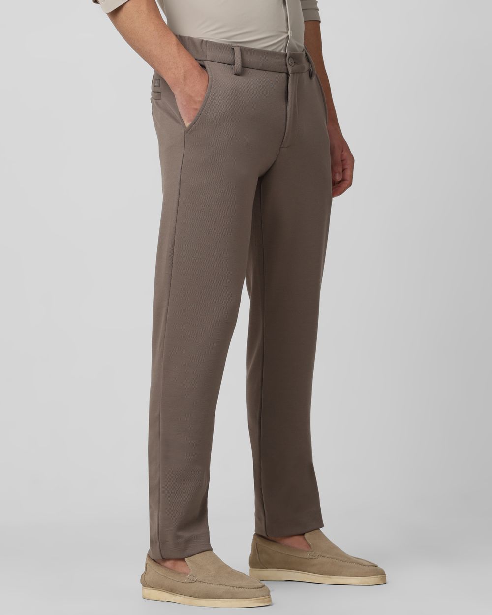 Stone Slim Fit Jersey Flat Front Pants Trousers