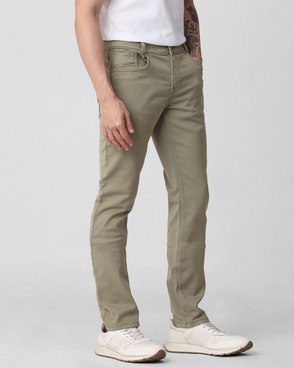 Light Olive Super Slim Fit Superstretch Coloured Jeans