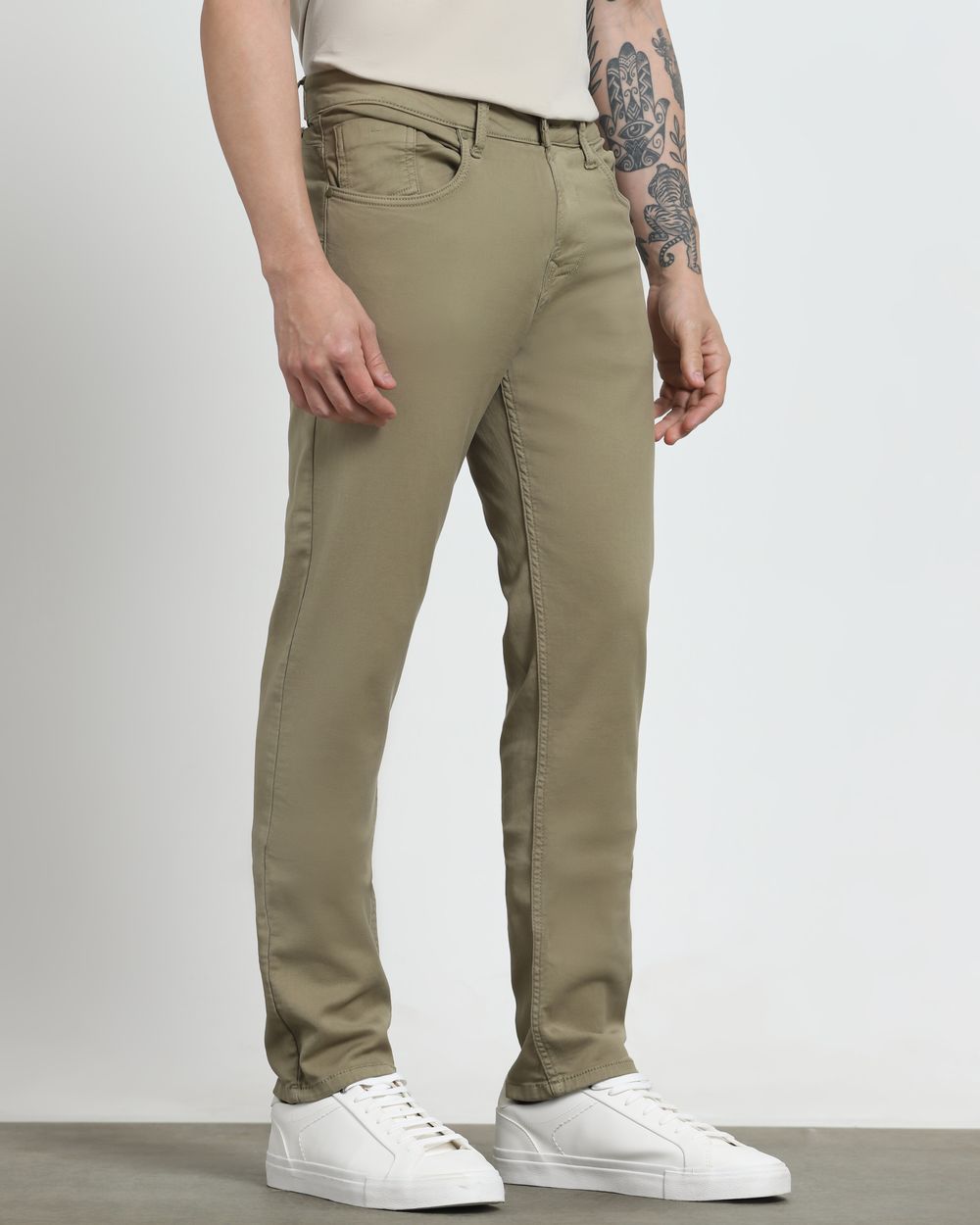 Light Olive Super Slim Fit Jeans