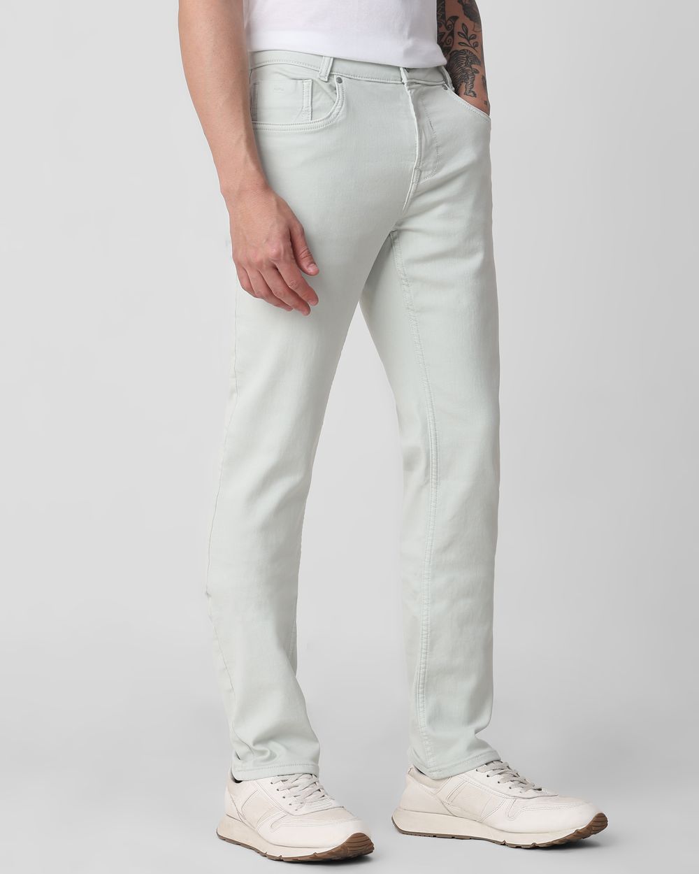 Light Green Super Slim Fit Superstretch Coloured Jeans
