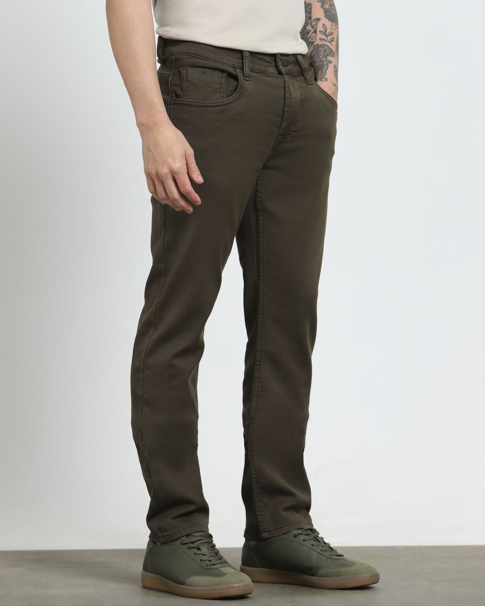 Dark Olive Super Slim Fit Jeans