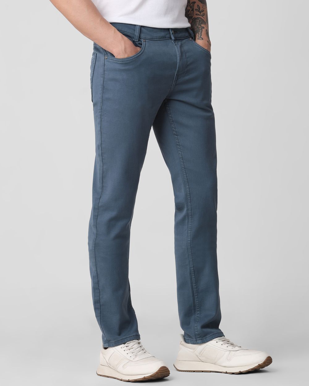 Blue Grey Super Slim Fit Superstretch Coloured Jeans