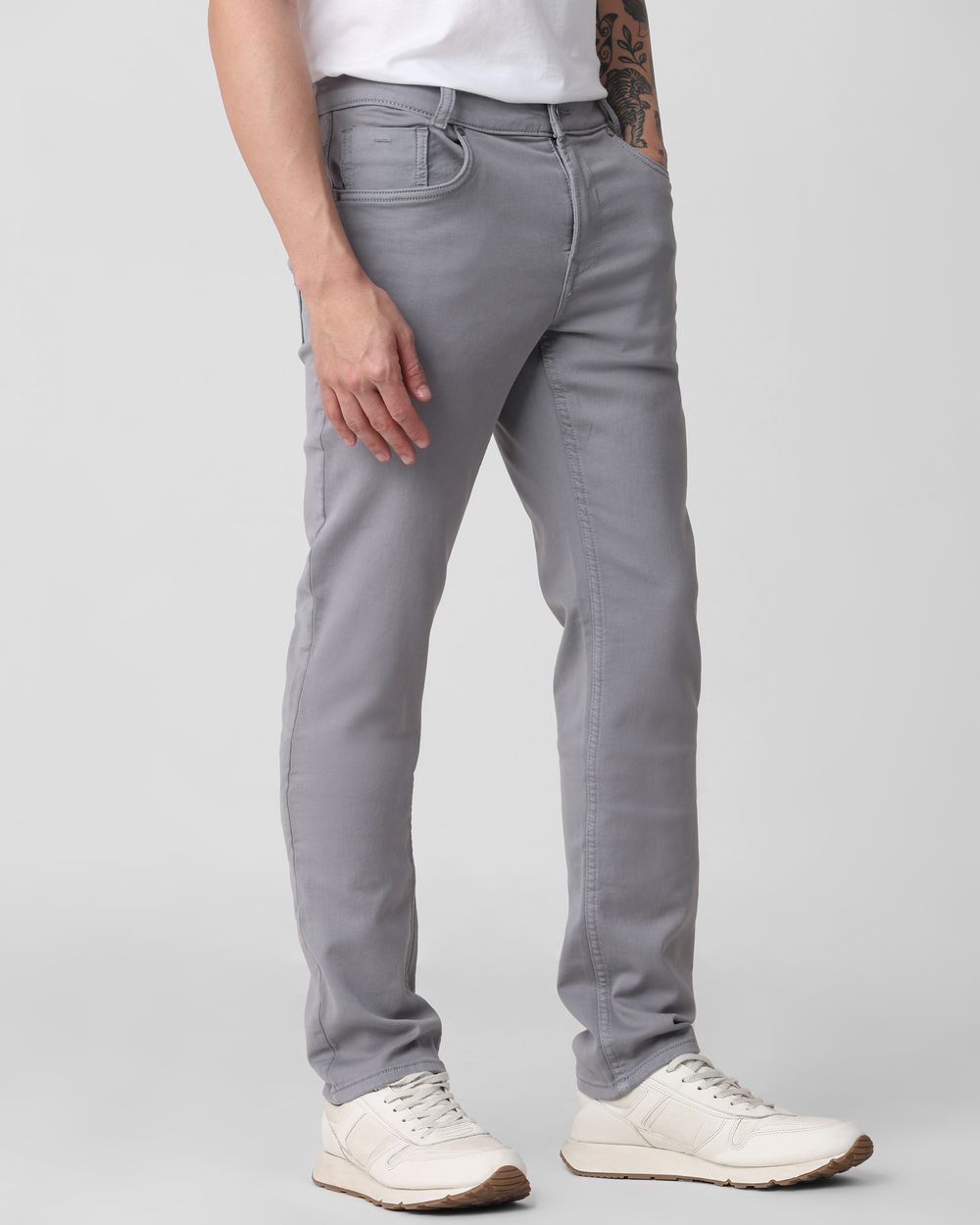 Light Grey Super Slim Fit Superstretch Coloured Jeans