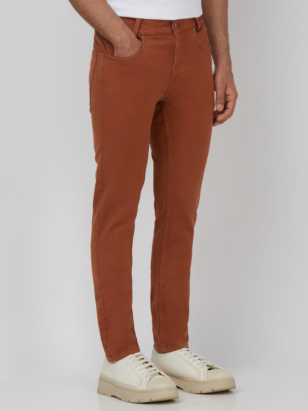 Rust Skinny Fit Superstretch Coloured Jeans