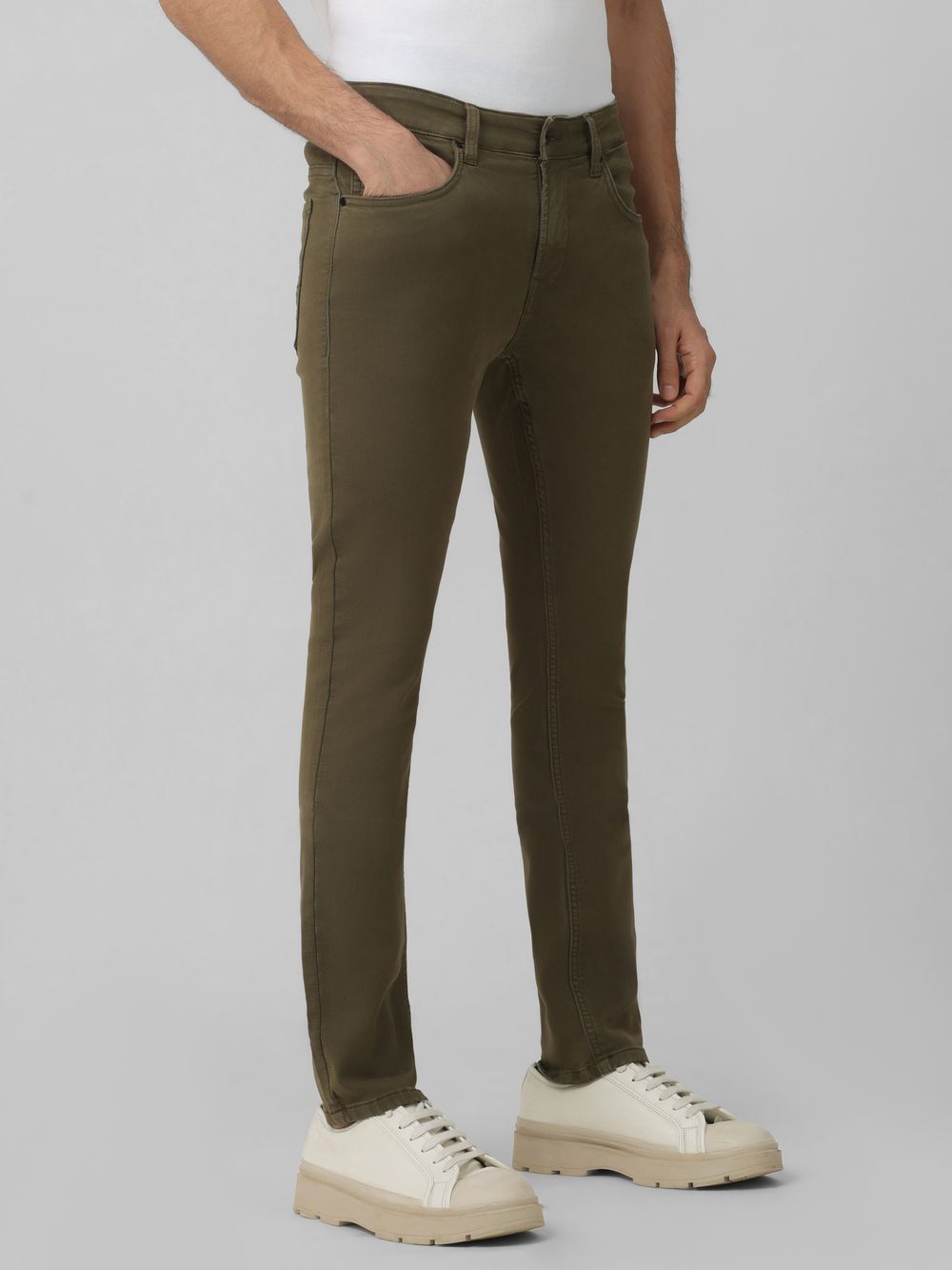 Olive Skinny Fit Superstretch Coloured Jeans