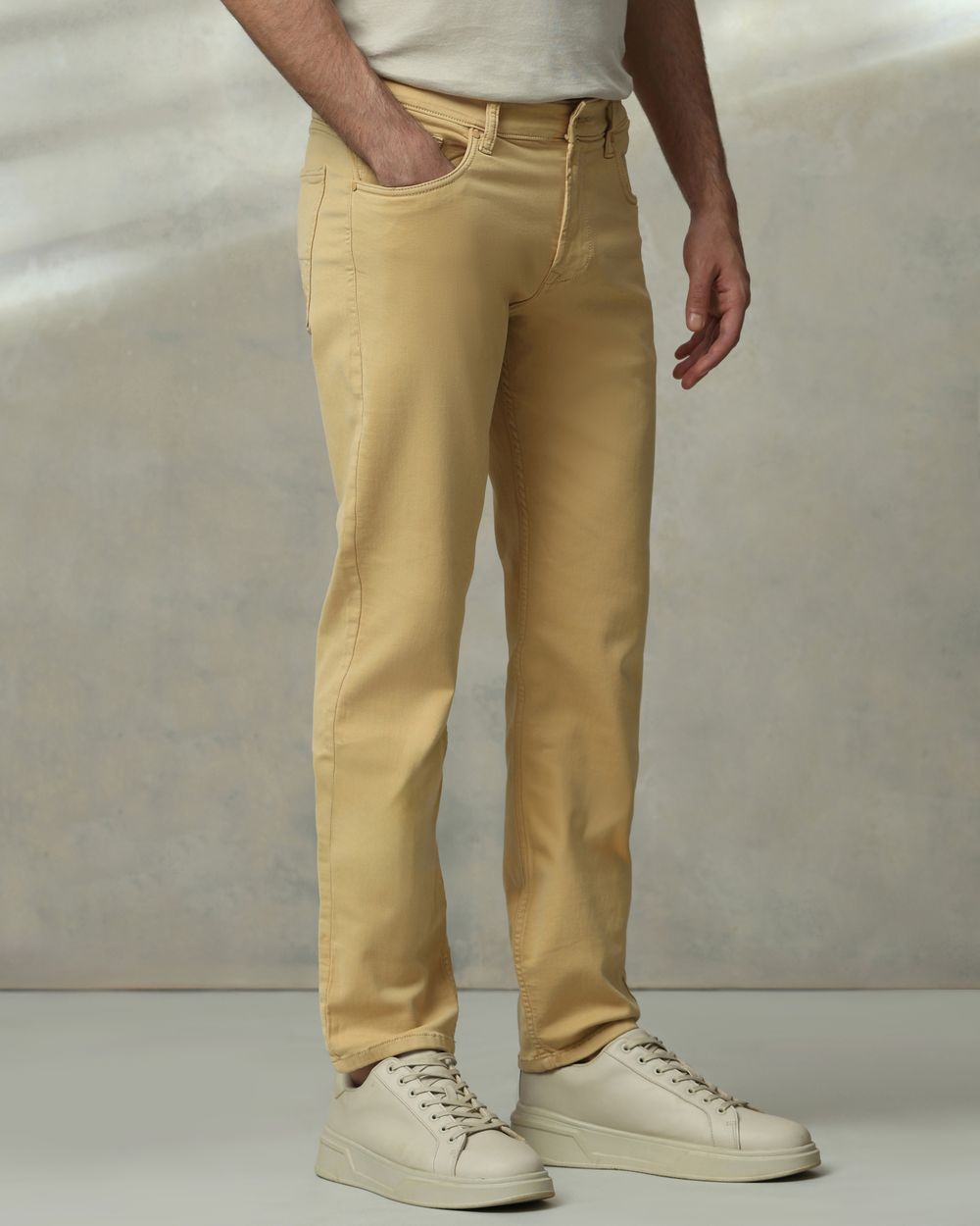Light Khaki Straight Fit Jeans