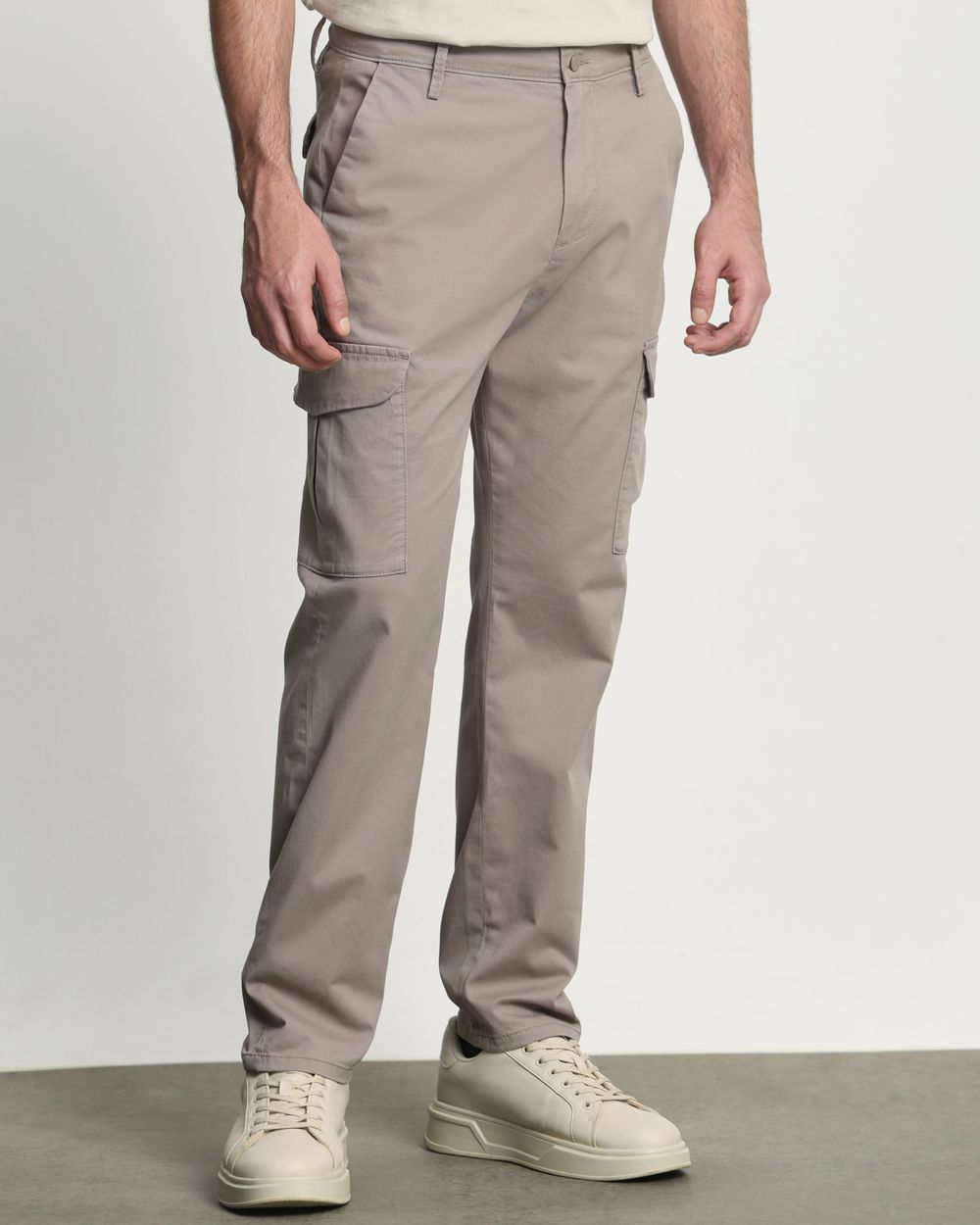 Stone Relaxed Tapered Fit Cotton Cargo