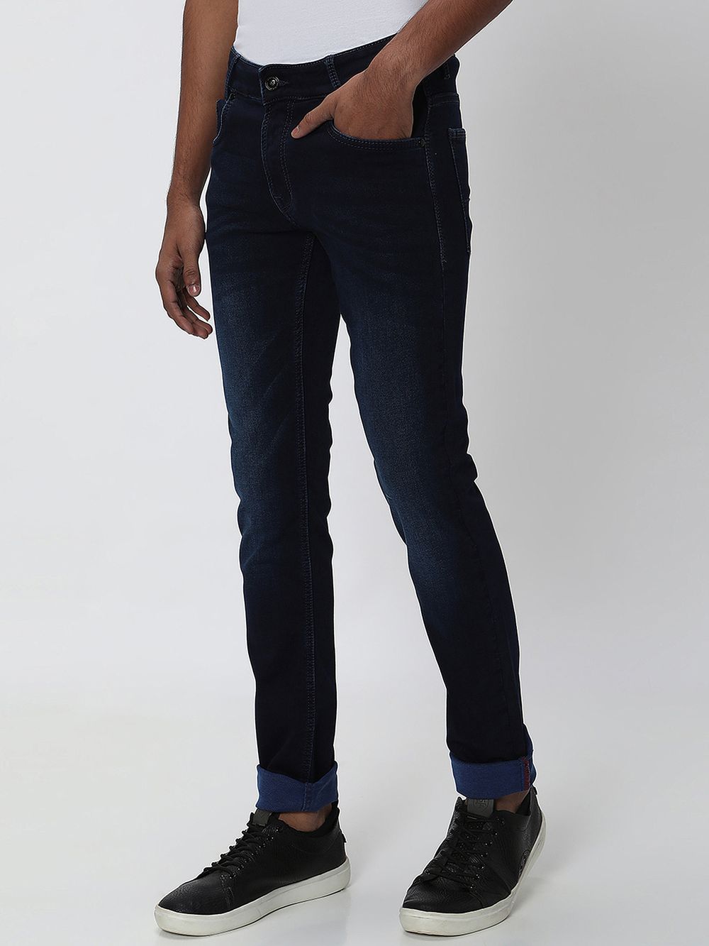 Deep Indigo Blue Super Slim Fit Denim Deluxe Stretch Jeans
