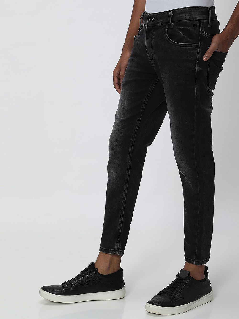 Black Ankle Length Denim Deluxe Stretch Jeans