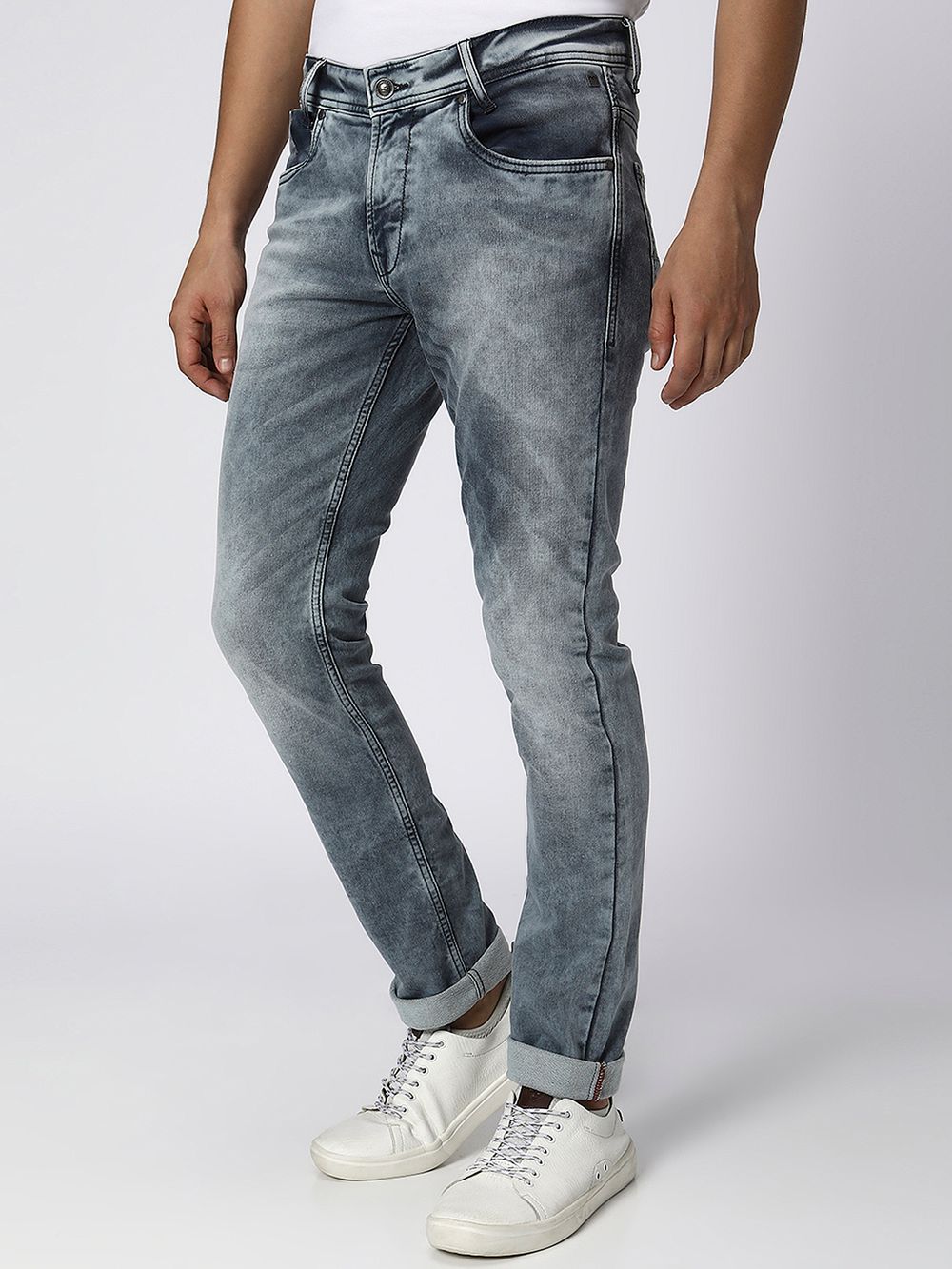 Grey Super Slim Fit Denim Deluxe Stretch Jeans