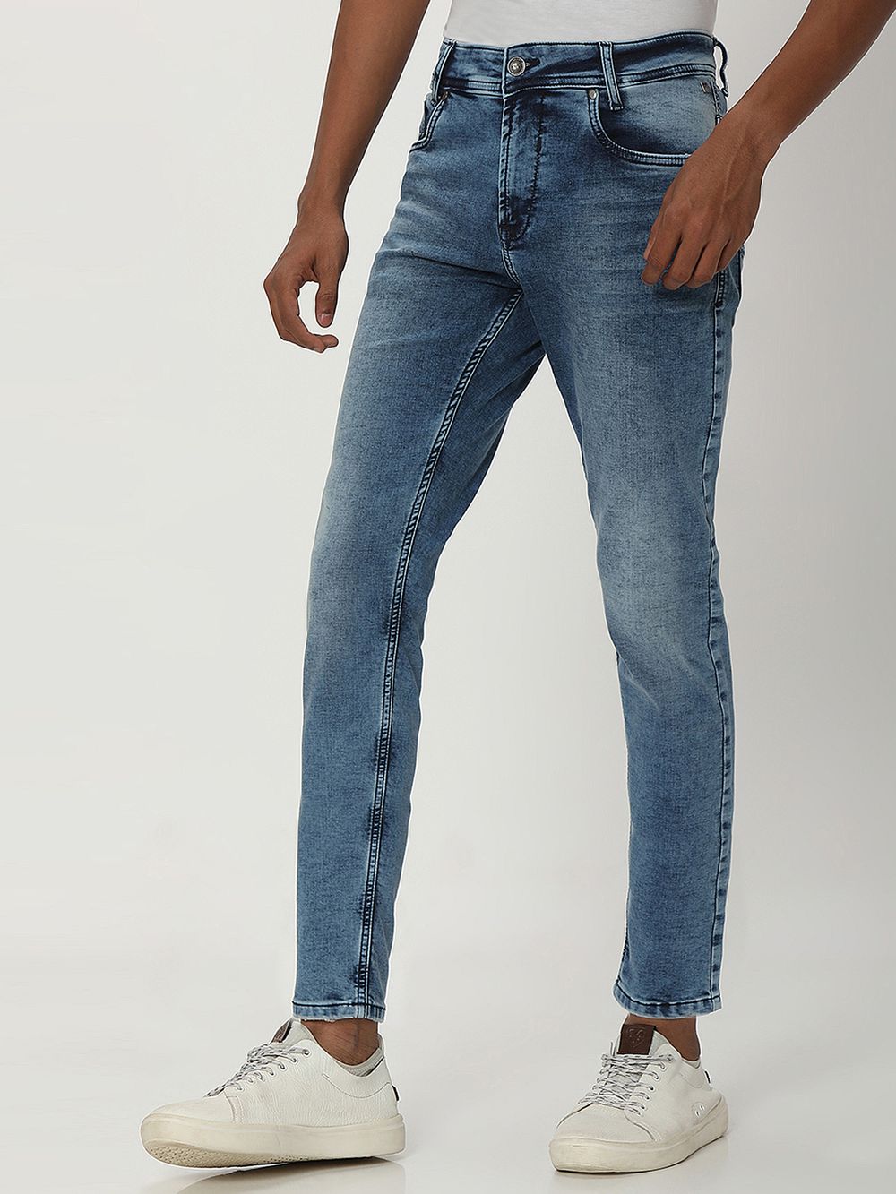 Indigo Blue Ankle Length Denim Deluxe Stretch Jeans