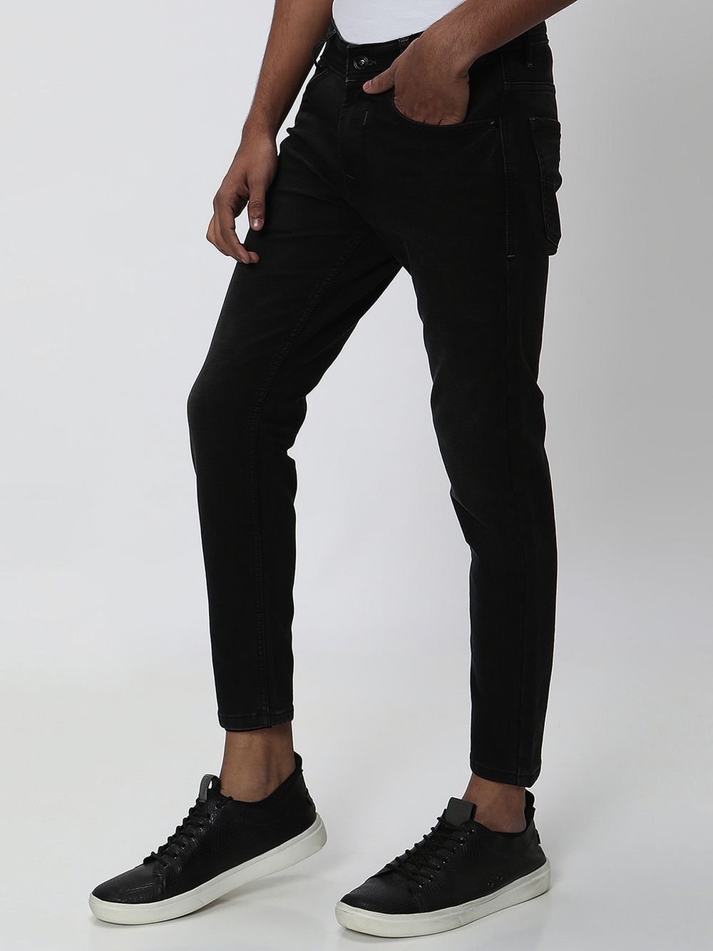 Black Ankle Length Denim Deluxe Stretch Jeans