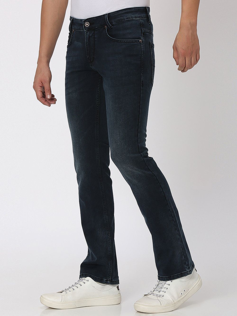 Blue Black Bootcut Denim Deluxe Stretch Jeans