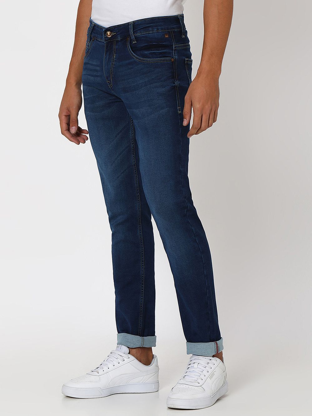 Indigo Blue Narrow Fit Denim Deluxe Stretch Jeans
