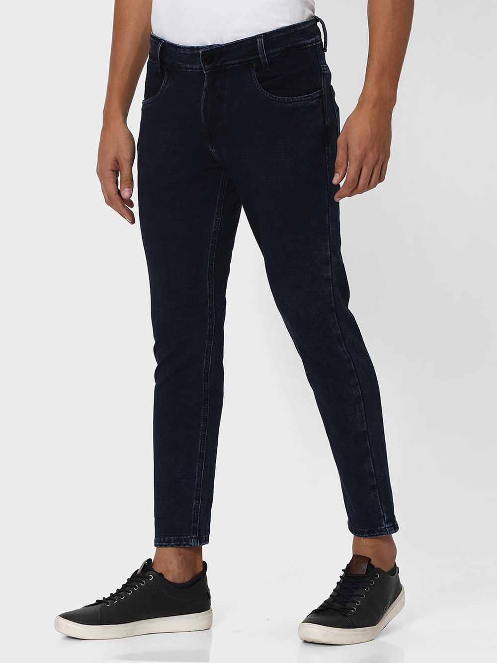 Deep Indigo Blue Ankle Length Originals Stretch Jeans