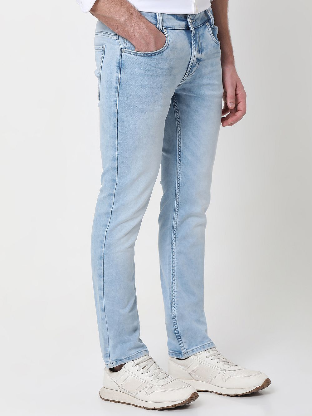 Light Blue Super Slim Fit Denim Deluxe Stretch Jeans