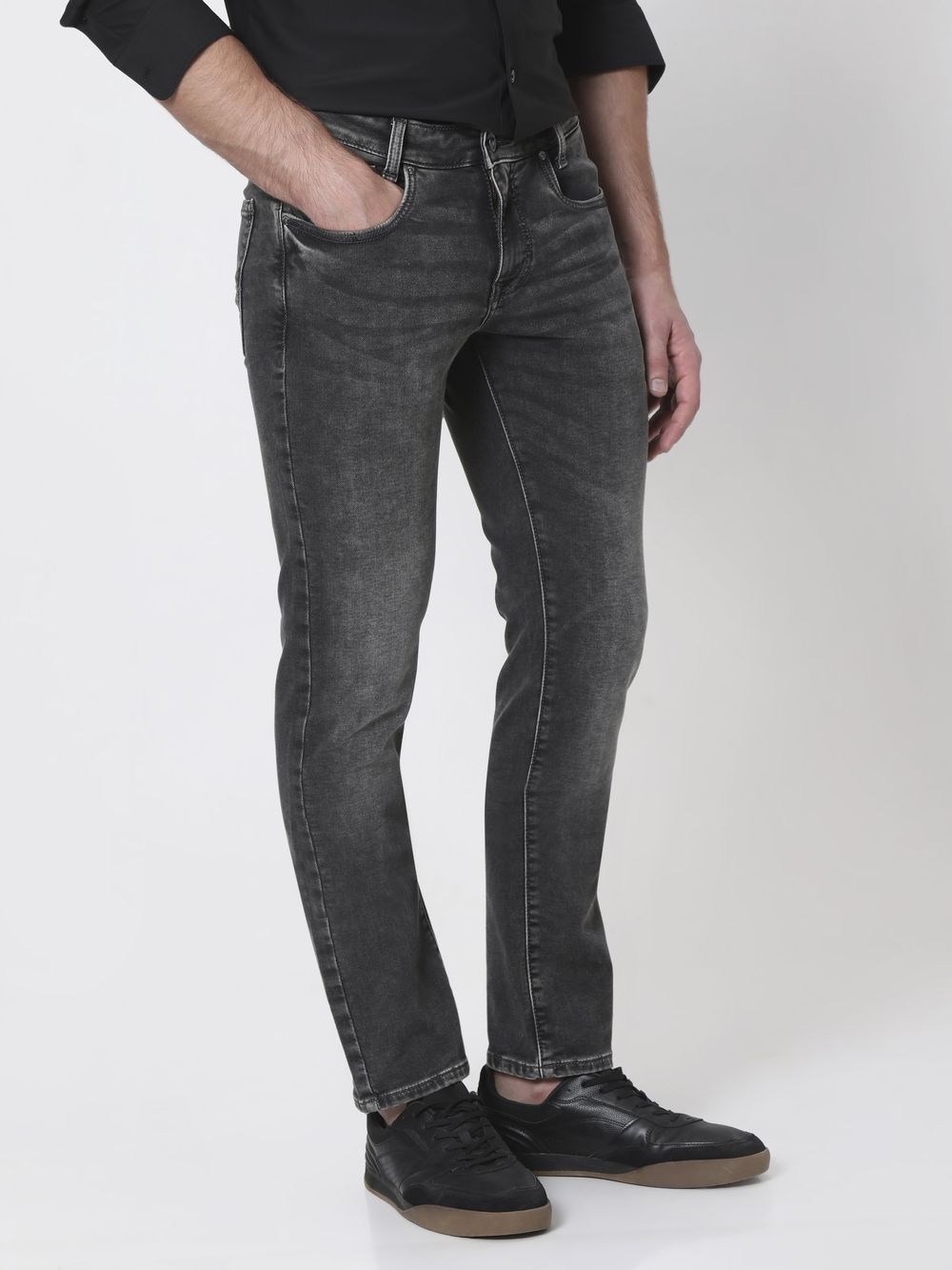 Charcoal Super Slim Fit Denim Deluxe Stretch Jeans