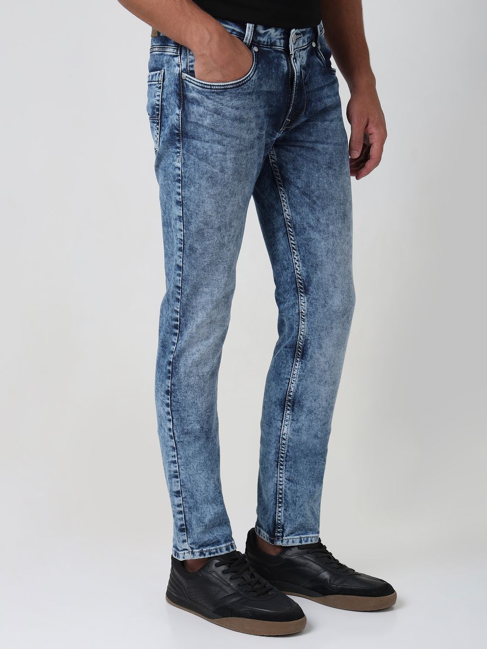 Mid Blue Super Slim Fit Denim Deluxe Stretch Jeans