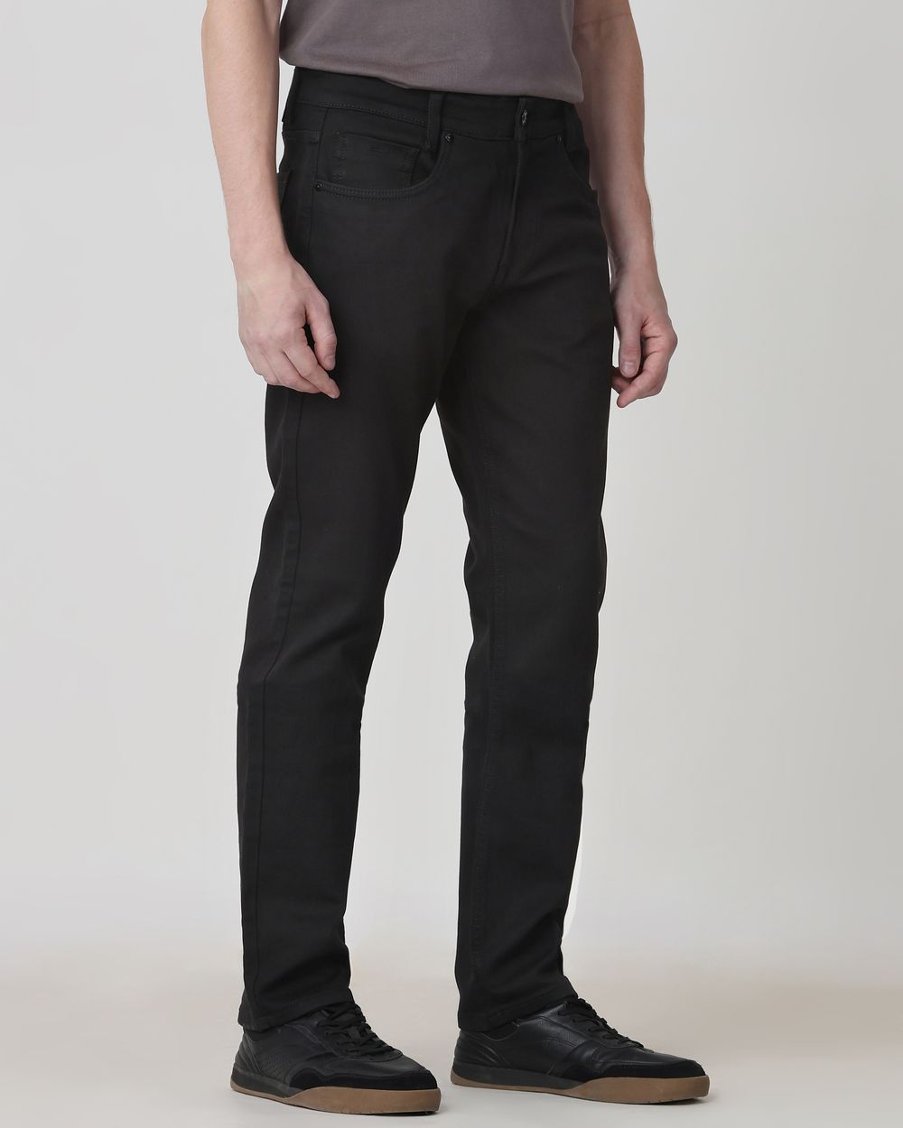 Jet Black Straight Fit Jeans