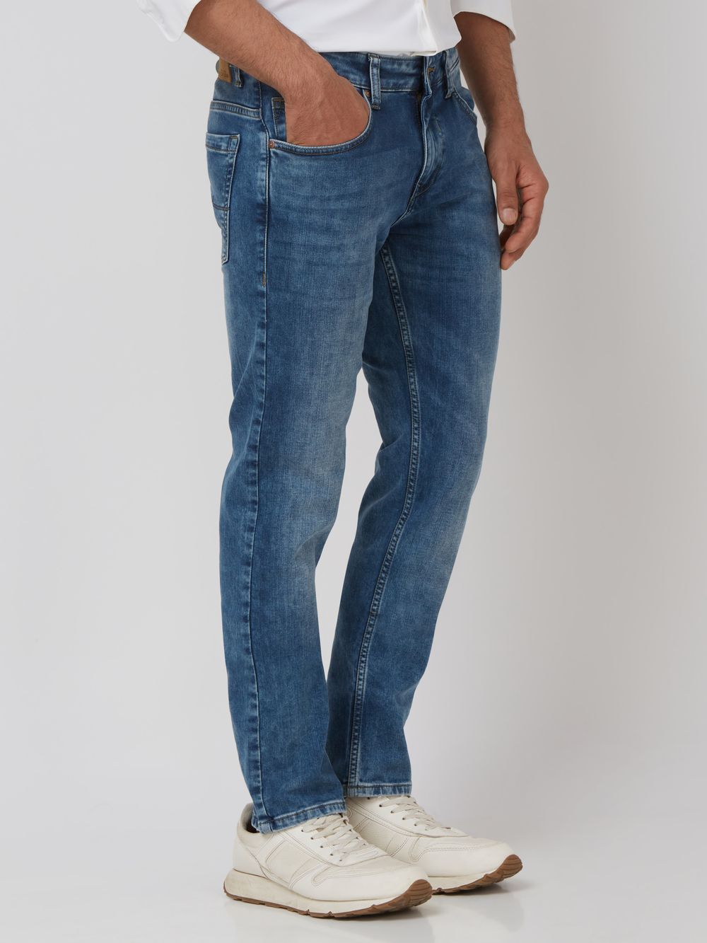 Mid Blue Super Slim Fit Denim Deluxe Stretch Jeans