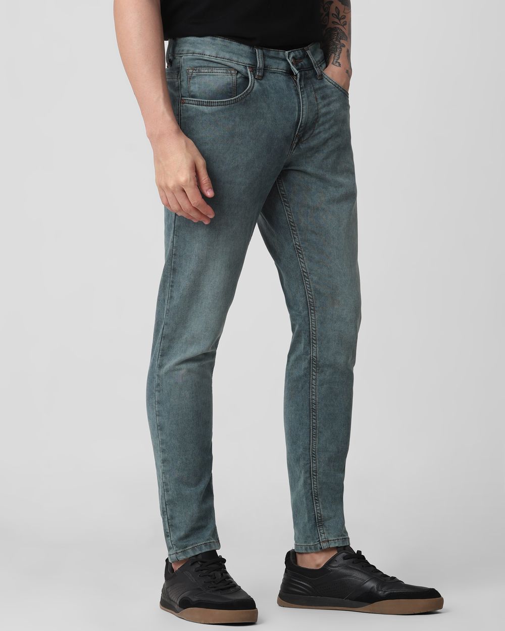 Tinted Ankle Length Denim Deluxe Stretch Jeans