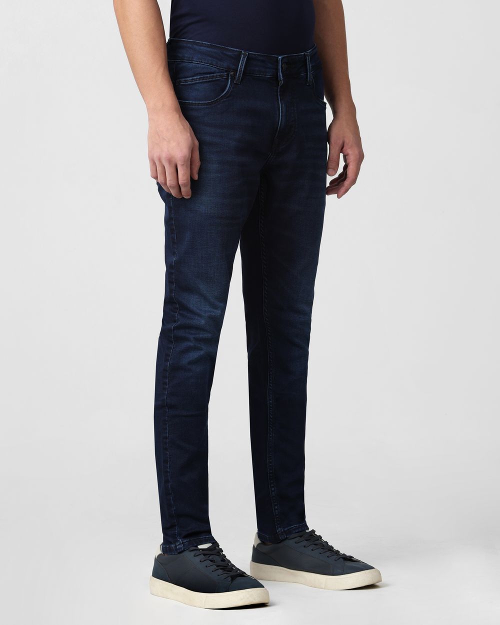 Deep Indigo Blue Skinny Fit Denim Deluxe Stretch Jeans