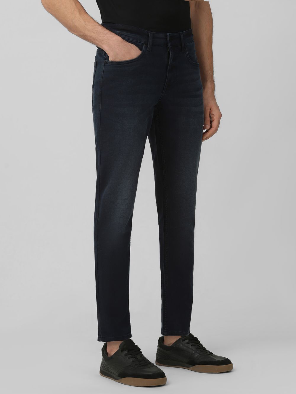 Blue Black Ankle Length Denim Deluxe Stretch Jeans
