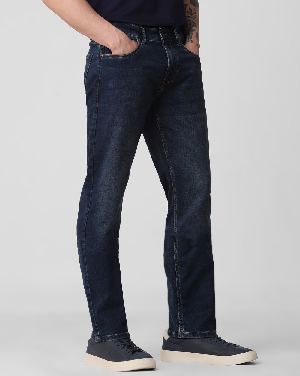 Tinted Straight Fit Denim Deluxe Stretch Jeans