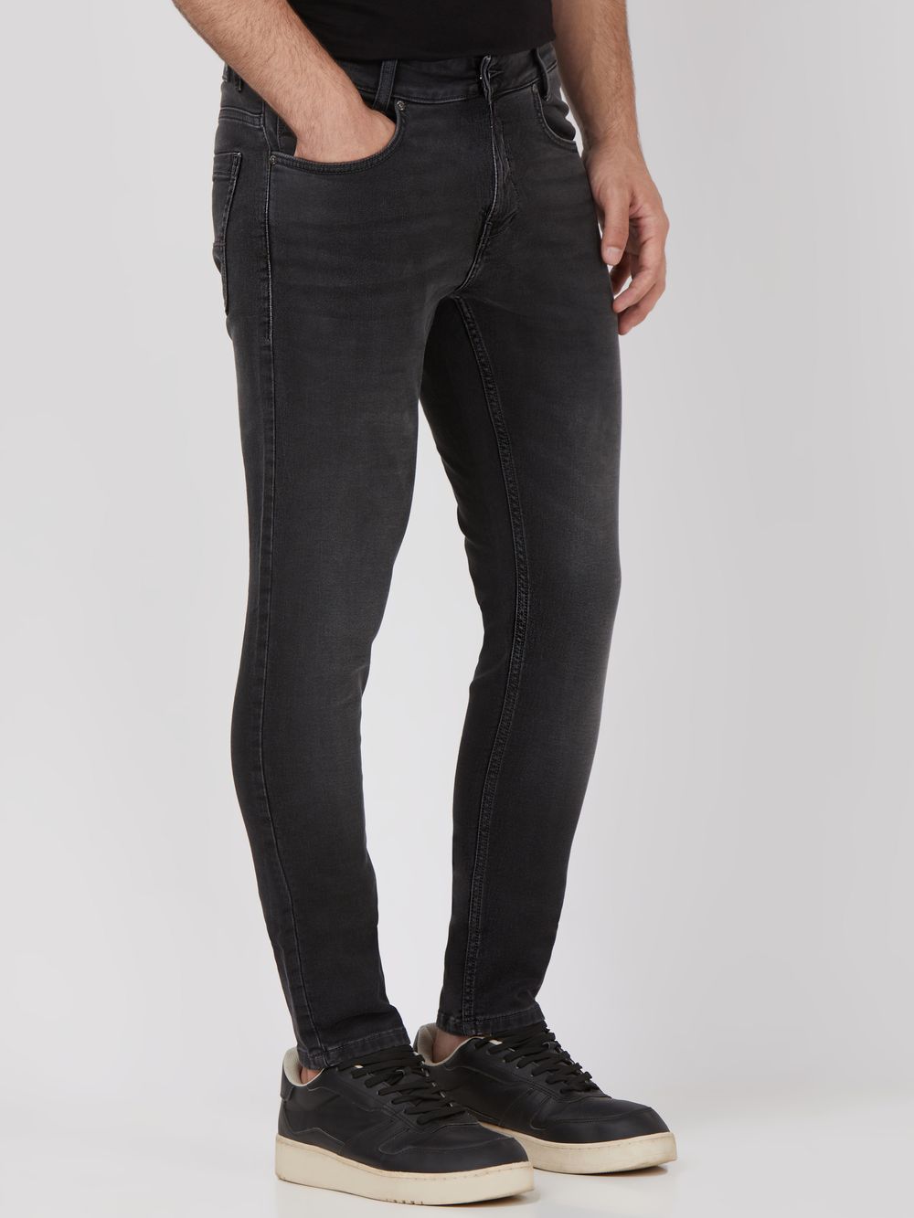 Charcoal Skinny Fit Denim Deluxe Stretch Jeans