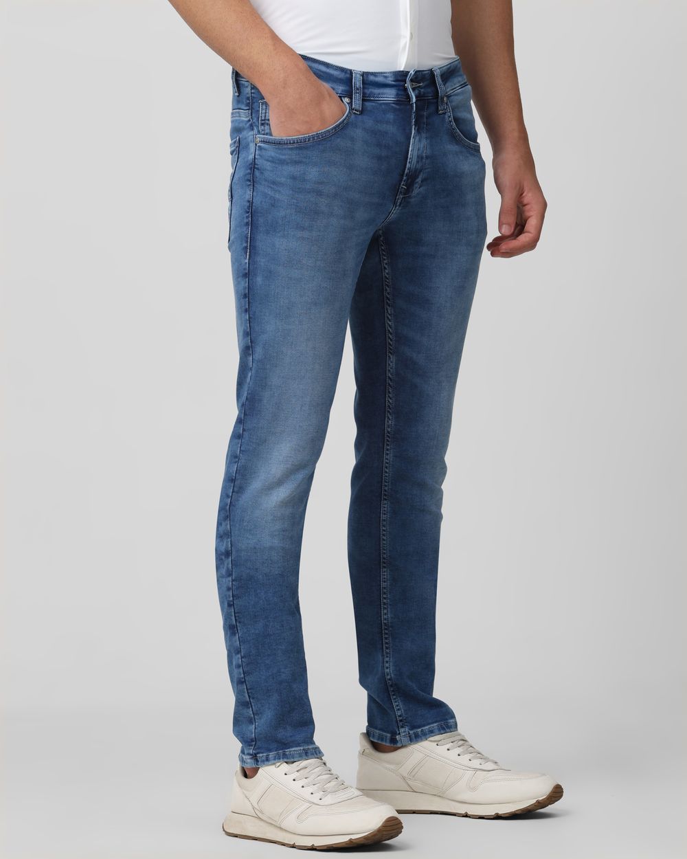 Mid Blue Super Slim Fit Flyweight Jeans