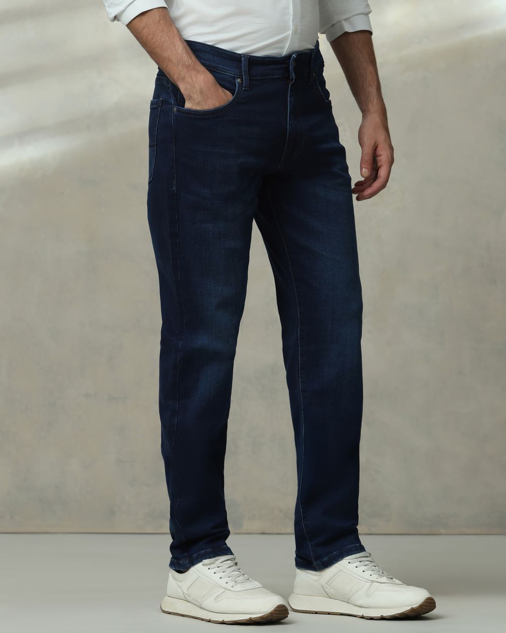 Dark Indigo Blue Straight Fit Jeans