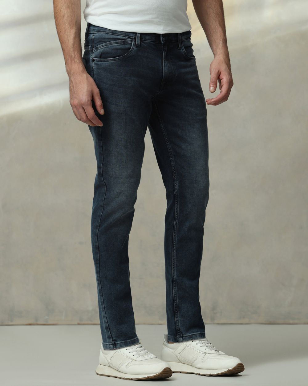 Blue Black Ankle Length Jeans