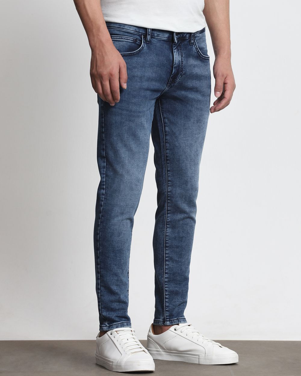 Dark Indigo Blue Ankle Length Jeans