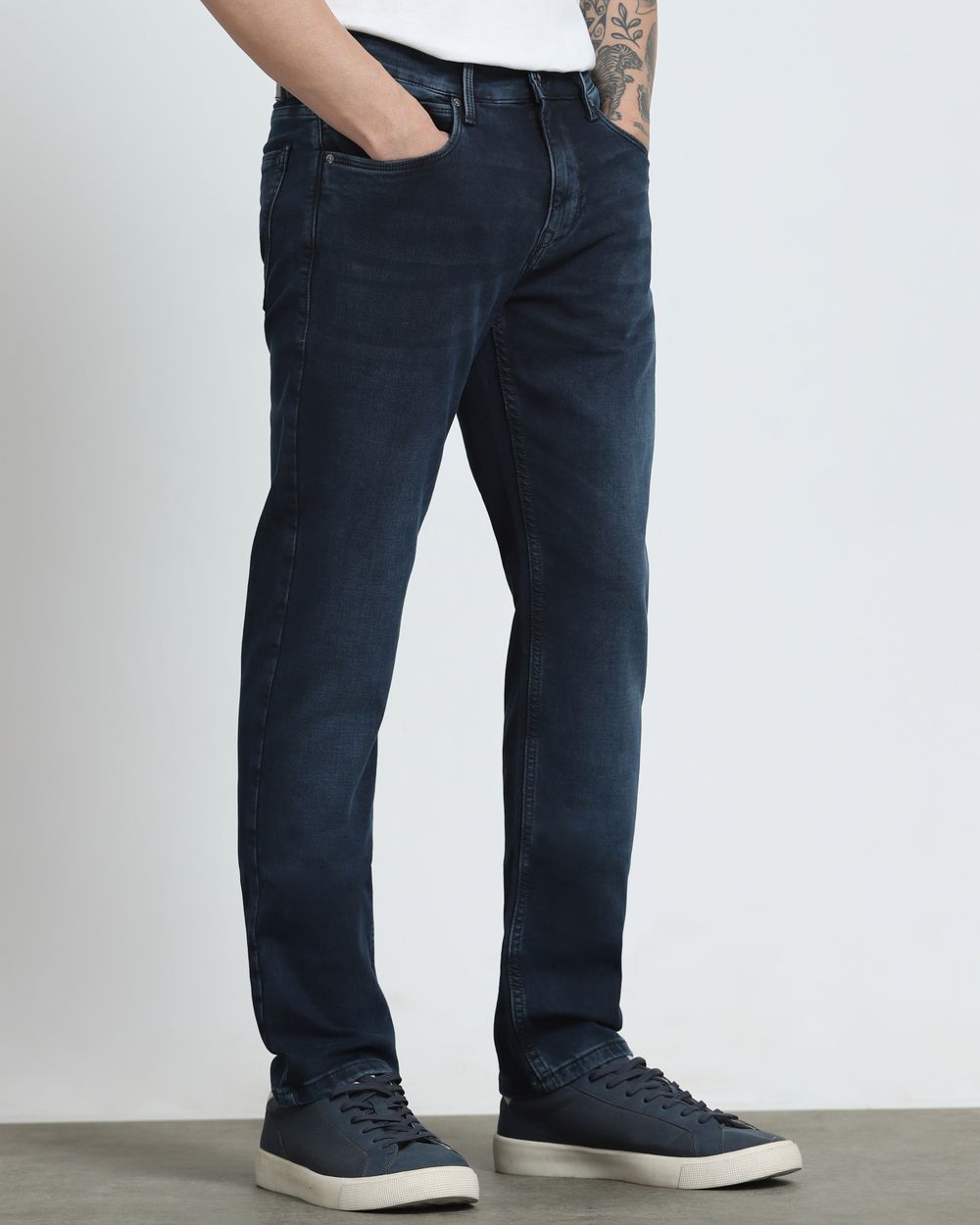 Blue Black Straight Fit Jeans