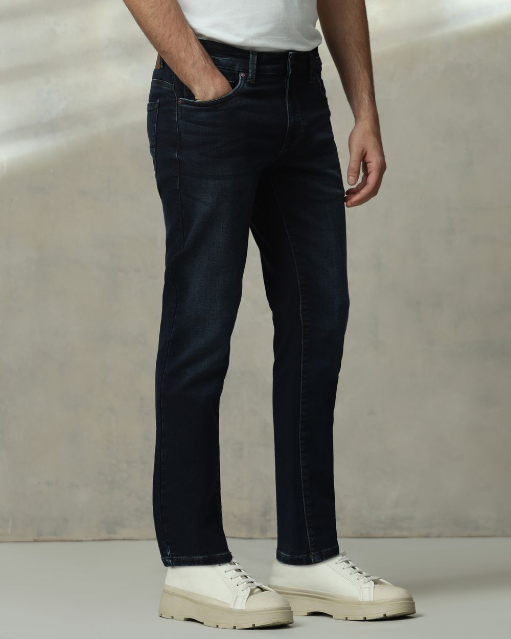 Blue Black Ankle Length Jeans