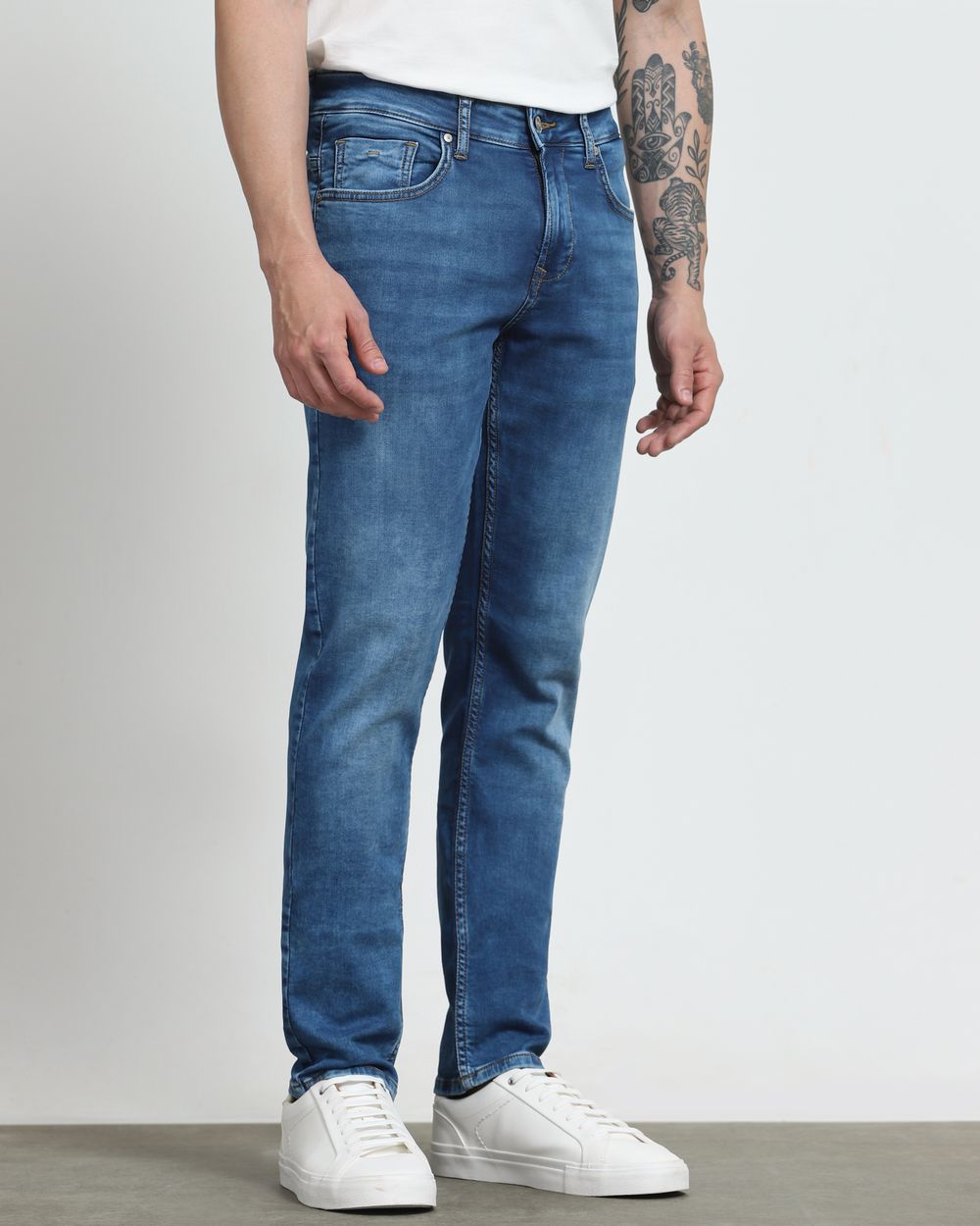 Mid Blue Super Slim Fit Jeans