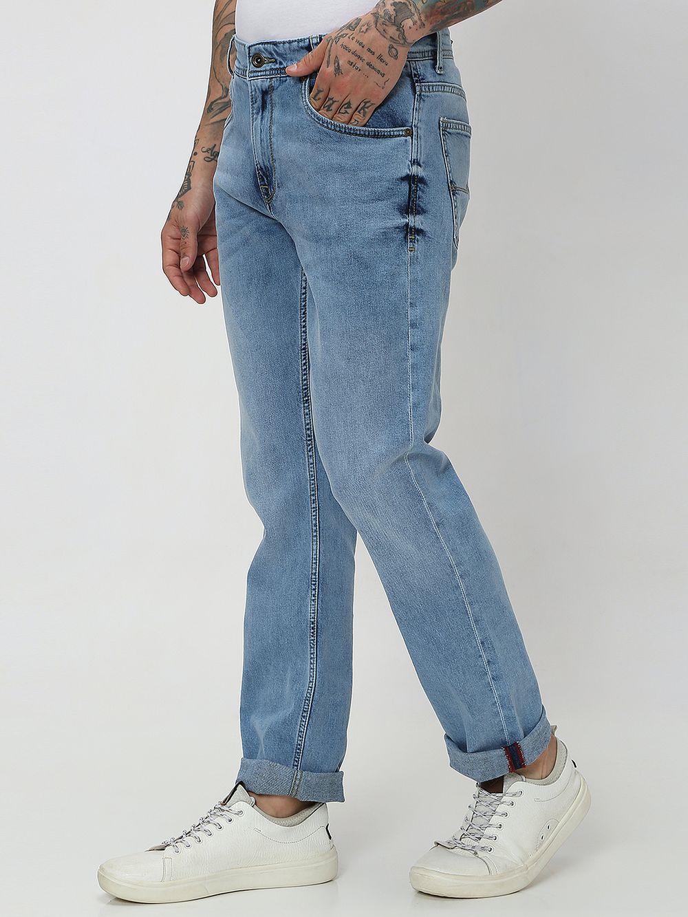 Light Blue Straight Fit Originals Stretch Jeans
