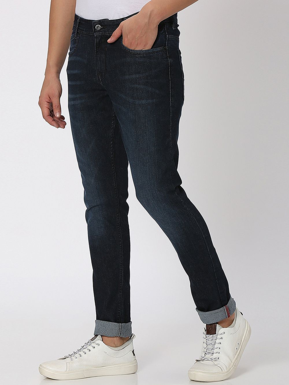 Deep Indigo Blue Skinny Fit Originals Stretch Jeans