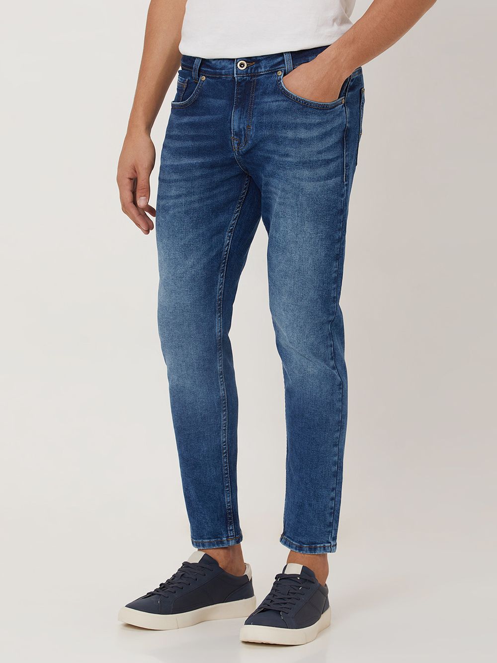 Mid Blue Ankle Length Originals Stretch Jeans