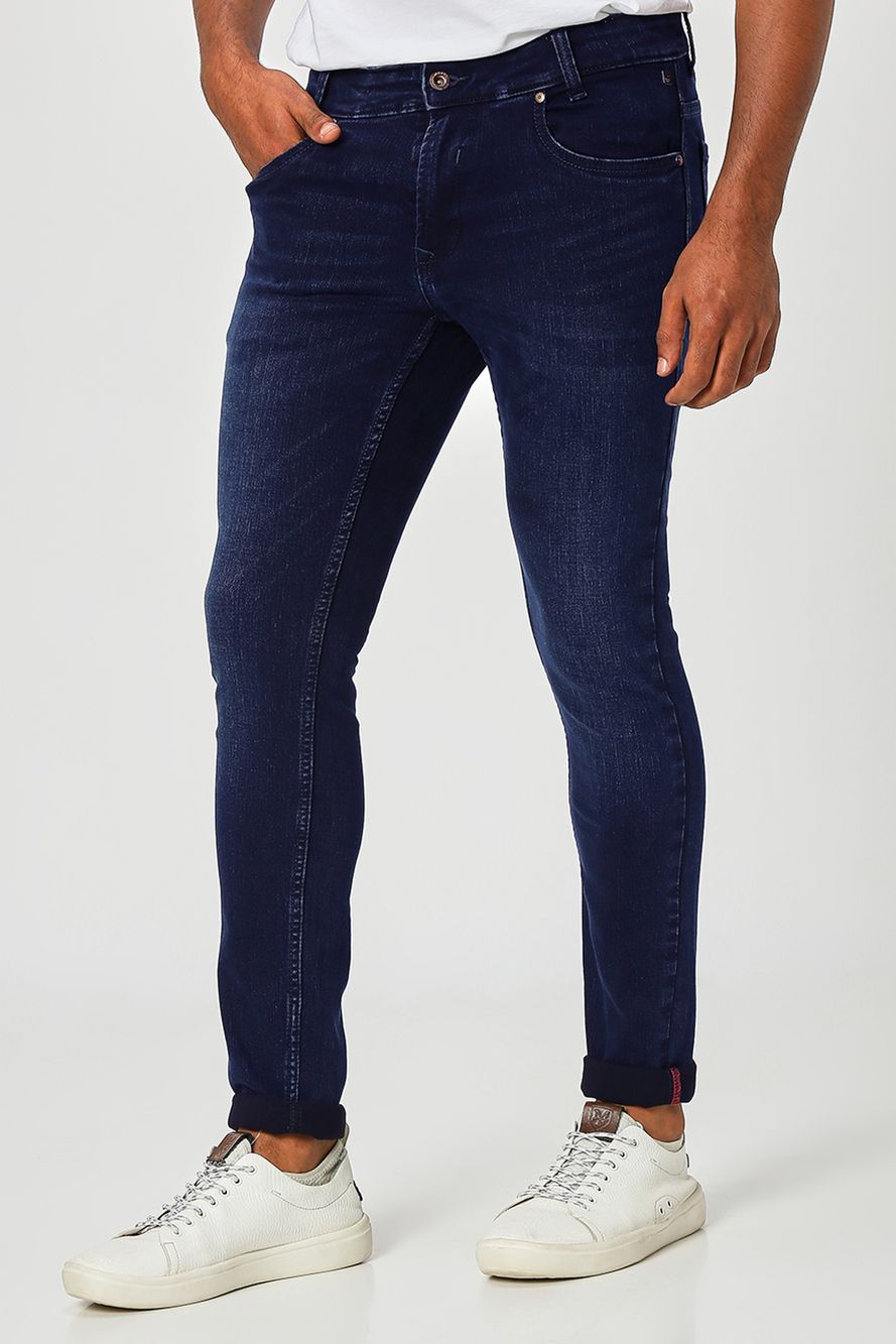 Dark Indigo Blue Skinny Fit Originals Stretch Jeans