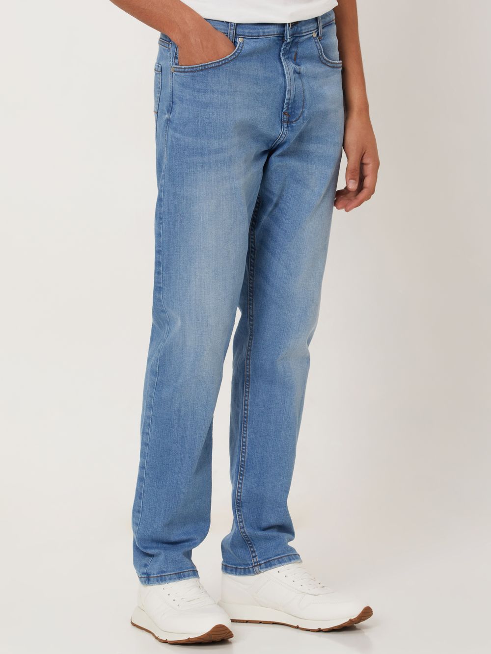 Light Blue Loose Straight Fit Originals Stretch Jeans