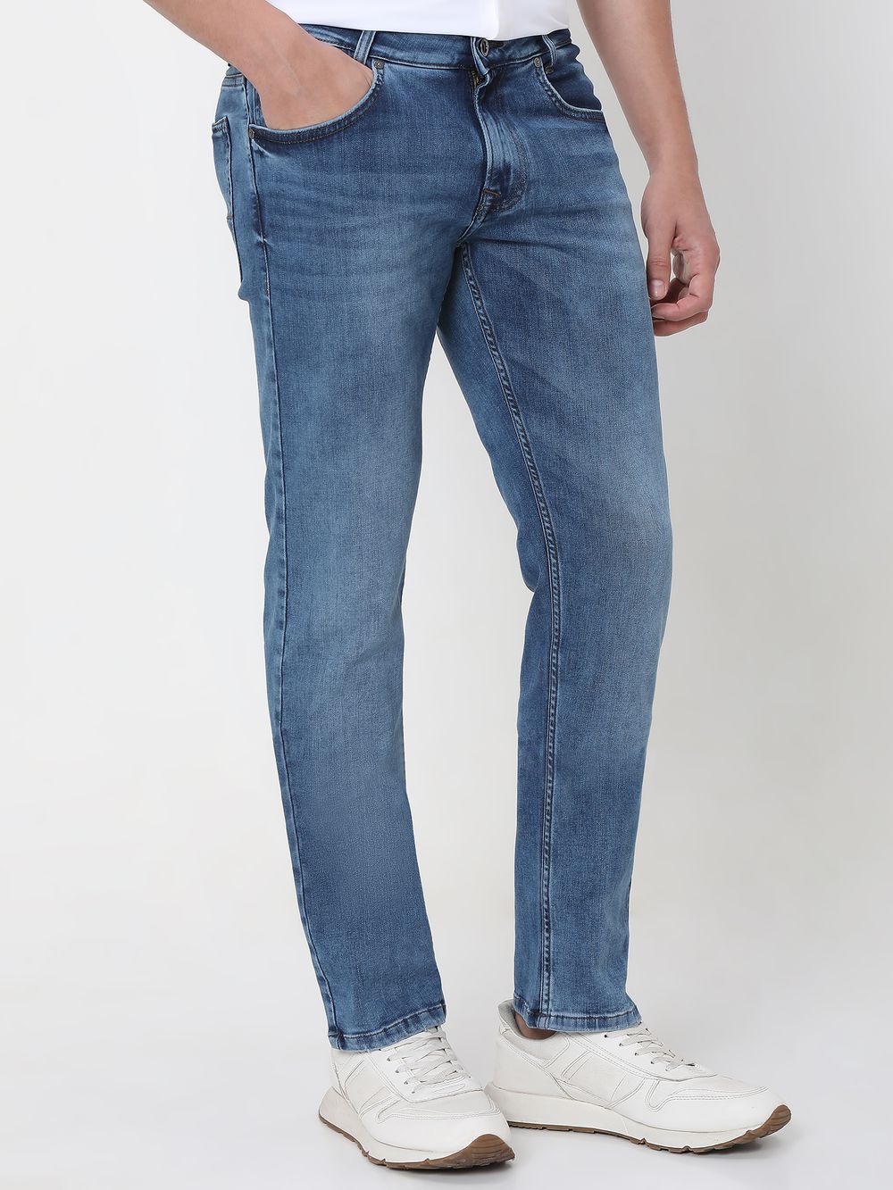 Mid Blue Super Slim Fit Originals Deluxe Stretch Jeans