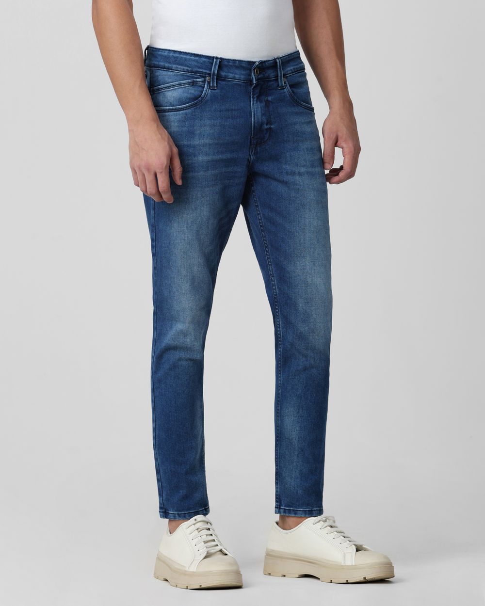 Mid Blue Ankle Length Originals Stretch Jeans